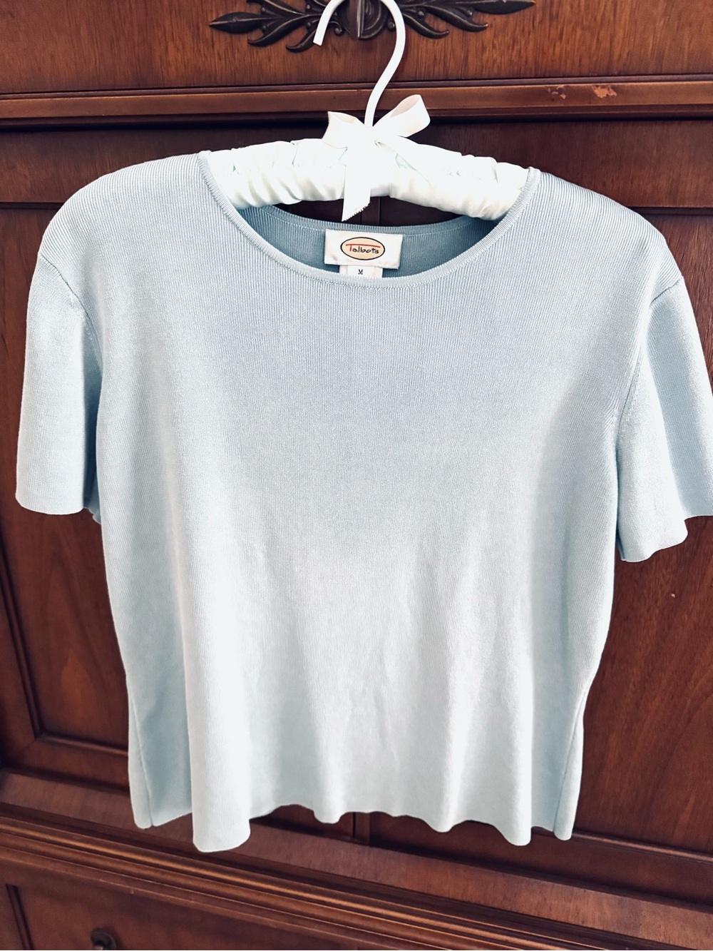 Talbots Pale Blue Short Sleeve Knit Top